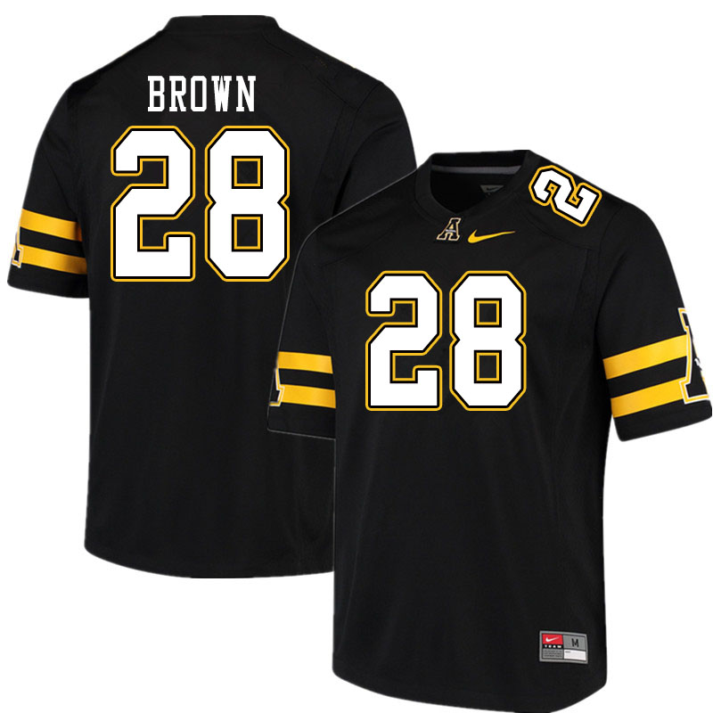 Men #28 KeSean Brown Appalachian State Mountaineers College Football Jerseys Sale-Black